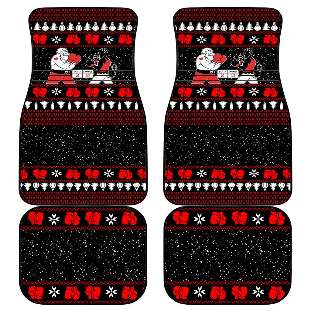 Christmas Boxing Santa And Krampus Car Mats Xmas Holiday Patterns - Wonder Print Shop
