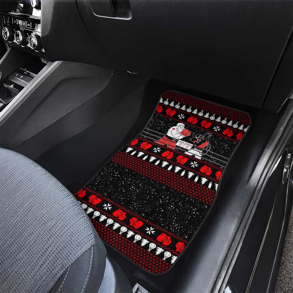 Christmas Boxing Santa And Krampus Car Mats Xmas Holiday Patterns - Wonder Print Shop