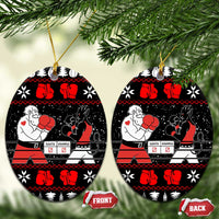 Christmas Boxing Santa And Krampus Ceramic Ornament Xmas Holiday Patterns - Wonder Print Shop