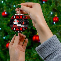 Christmas Boxing Santa And Krampus Ceramic Ornament Xmas Holiday Patterns - Wonder Print Shop