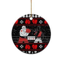 Christmas Boxing Santa And Krampus Ceramic Ornament Xmas Holiday Patterns - Wonder Print Shop