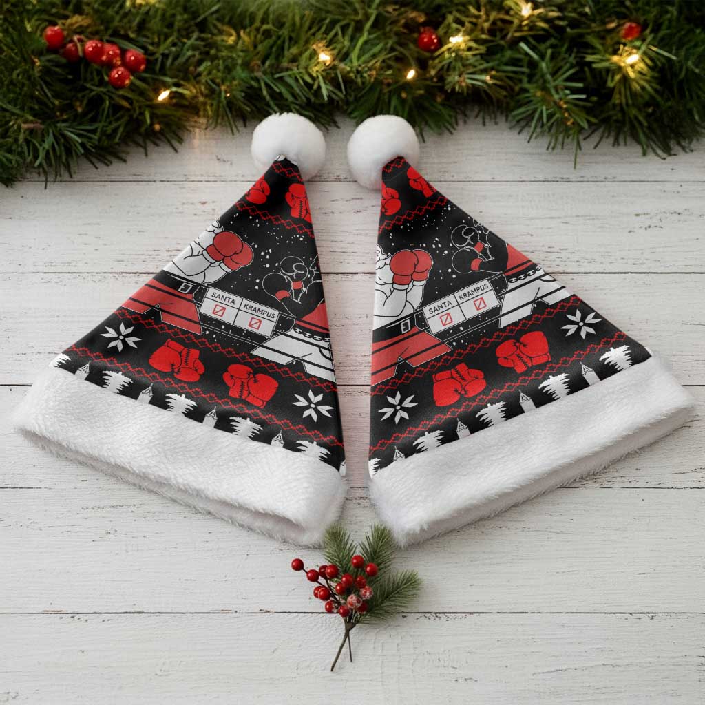 Christmas Boxing Santa And Krampus Christmas Santa Hat Xmas Holiday Patterns - Wonder Print Shop