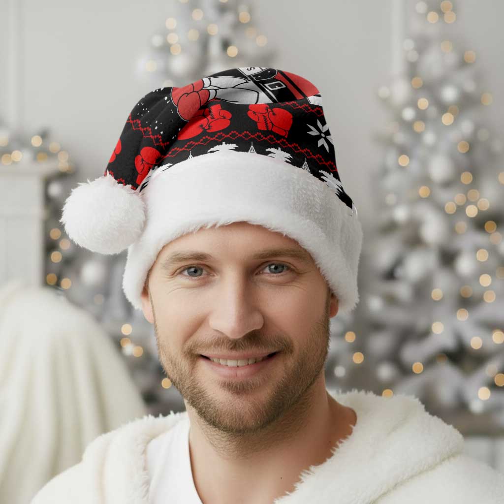 Christmas Boxing Santa And Krampus Christmas Santa Hat Xmas Holiday Patterns - Wonder Print Shop