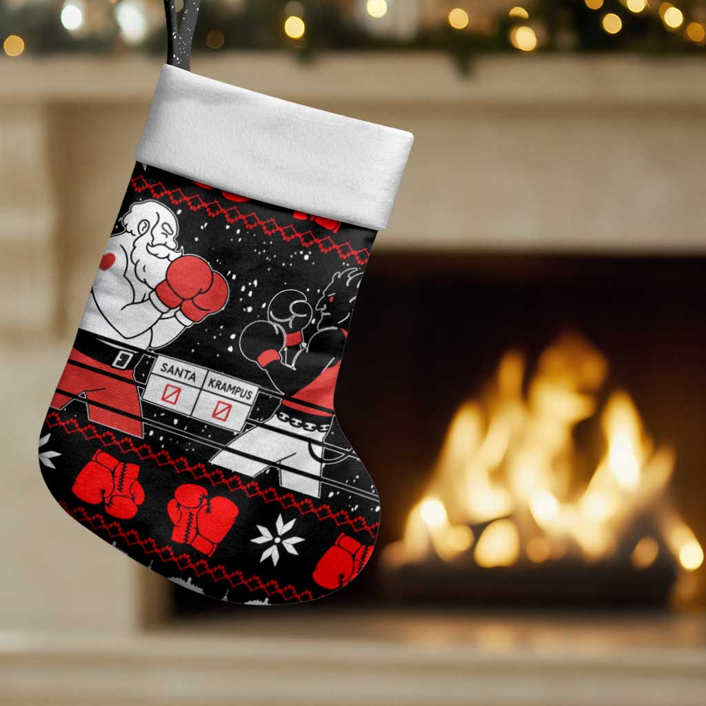 Christmas Boxing Santa And Krampus Christmas Stocking Xmas Holiday Patterns - Wonder Print Shop