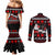 Christmas Boxing Santa And Krampus Couples Matching Mermaid Dress and Long Sleeve Button Shirt Xmas Holiday Patterns - Wonder Print Shop