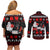 Christmas Boxing Santa And Krampus Couples Matching Off Shoulder Short Dress and Long Sleeve Button Shirt Xmas Holiday Patterns - Wonder Print Shop