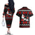 Christmas Boxing Santa And Krampus Couples Matching Off The Shoulder Long Sleeve Dress and Hawaiian Shirt Xmas Holiday Patterns - Wonder Print Shop