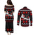 Christmas Boxing Santa And Krampus Couples Matching Puletasi and Long Sleeve Button Shirt Xmas Holiday Patterns - Wonder Print Shop