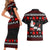 Christmas Boxing Santa And Krampus Couples Matching Short Sleeve Bodycon Dress and Hawaiian Shirt Xmas Holiday Patterns - Wonder Print Shop