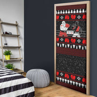 Christmas Boxing Santa And Krampus Door Cover Xmas Holiday Patterns - Wonder Print Shop