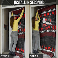 Christmas Boxing Santa And Krampus Door Cover Xmas Holiday Patterns - Wonder Print Shop