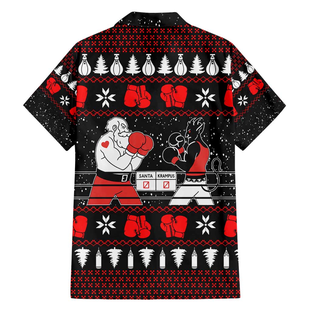 Christmas Boxing Santa And Krampus Family Matching Long Sleeve Bodycon Dress and Hawaiian Shirt Xmas Holiday Patterns - Wonder Print Shop
