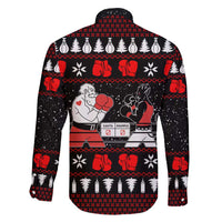 Christmas Boxing Santa And Krampus Family Matching Long Sleeve Bodycon Dress and Hawaiian Shirt Xmas Holiday Patterns - Wonder Print Shop