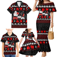 Christmas Boxing Santa And Krampus Family Matching Mermaid Dress and Hawaiian Shirt Xmas Holiday Patterns - Wonder Print Shop