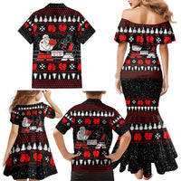 Christmas Boxing Santa And Krampus Family Matching Mermaid Dress and Hawaiian Shirt Xmas Holiday Patterns - Wonder Print Shop