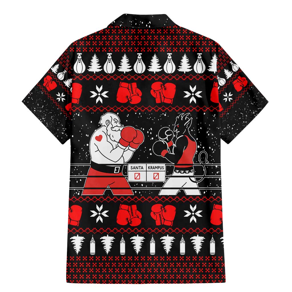 Christmas Boxing Santa And Krampus Family Matching Mermaid Dress and Hawaiian Shirt Xmas Holiday Patterns - Wonder Print Shop