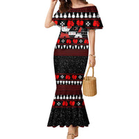 Christmas Boxing Santa And Krampus Family Matching Mermaid Dress and Hawaiian Shirt Xmas Holiday Patterns - Wonder Print Shop