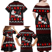 Christmas Boxing Santa And Krampus Family Matching Off Shoulder Maxi Dress and Hawaiian Shirt Xmas Holiday Patterns - Wonder Print Shop