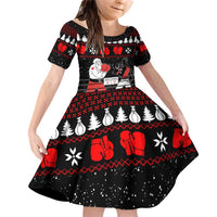 Christmas Boxing Santa And Krampus Family Matching Off Shoulder Short Dress and Hawaiian Shirt Xmas Holiday Patterns - Wonder Print Shop