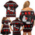 Christmas Boxing Santa And Krampus Family Matching Off Shoulder Short Dress and Hawaiian Shirt Xmas Holiday Patterns - Wonder Print Shop