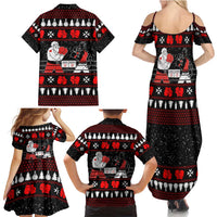 Christmas Boxing Santa And Krampus Family Matching Summer Maxi Dress and Hawaiian Shirt Xmas Holiday Patterns - Wonder Print Shop