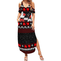 Christmas Boxing Santa And Krampus Family Matching Summer Maxi Dress and Hawaiian Shirt Xmas Holiday Patterns - Wonder Print Shop