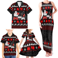 Christmas Boxing Santa And Krampus Family Matching Tank Maxi Dress and Hawaiian Shirt Xmas Holiday Patterns - Wonder Print Shop