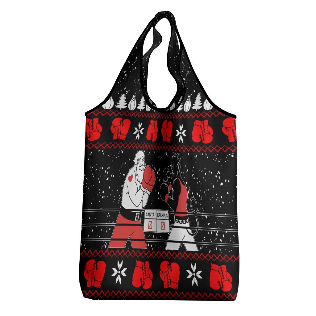 Christmas Boxing Santa And Krampus Grocery Bag Xmas Holiday Patterns - Wonder Print Shop