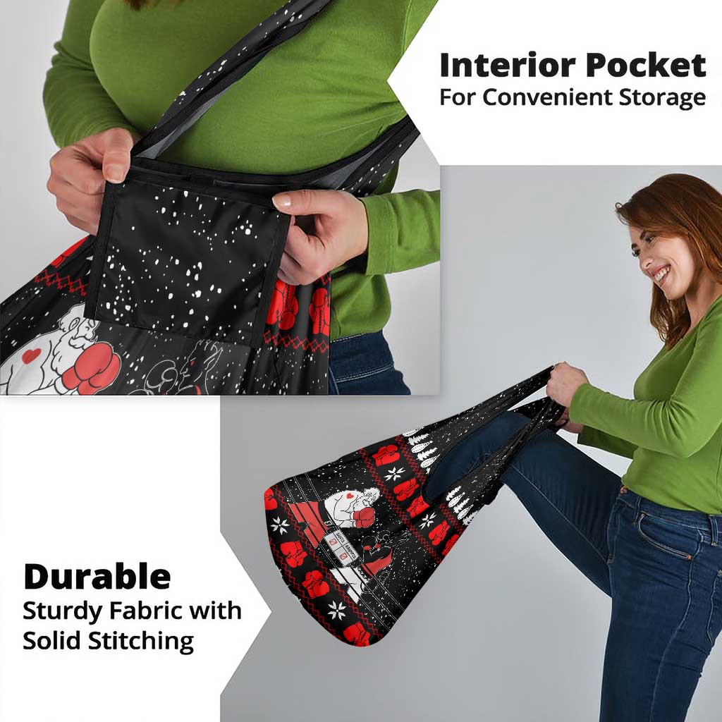 Christmas Boxing Santa And Krampus Grocery Bag Xmas Holiday Patterns - Wonder Print Shop