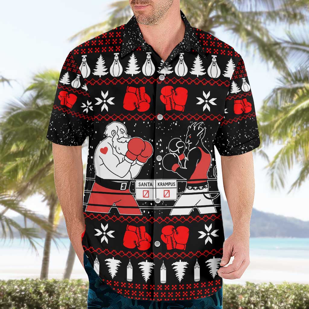 Christmas Boxing Santa And Krampus Hawaiian Shirt Xmas Holiday Patterns - Wonder Print Shop