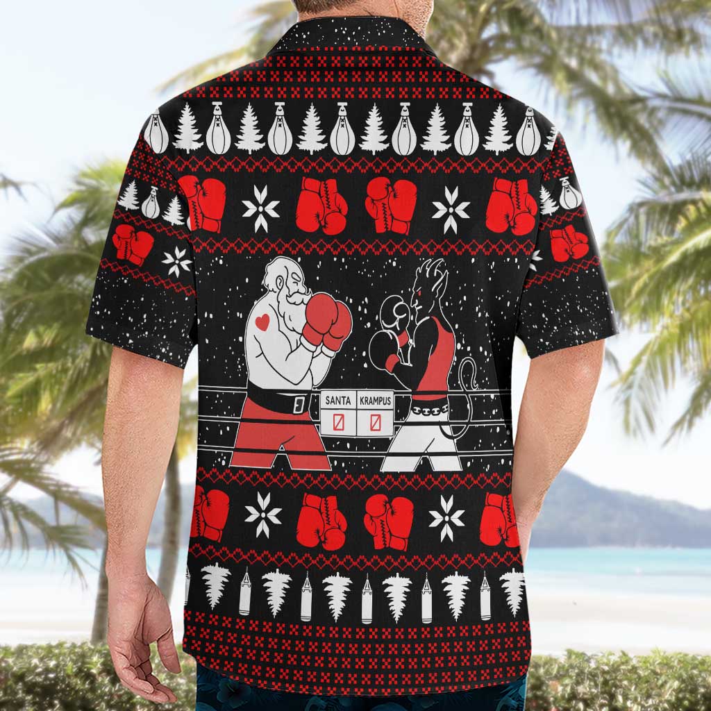 Christmas Boxing Santa And Krampus Hawaiian Shirt Xmas Holiday Patterns - Wonder Print Shop