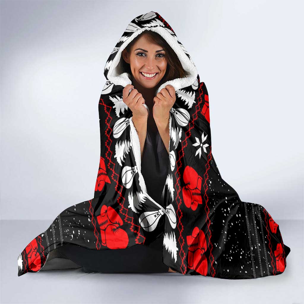 Christmas Boxing Santa And Krampus Hooded Blanket Xmas Holiday Patterns - Wonder Print Shop