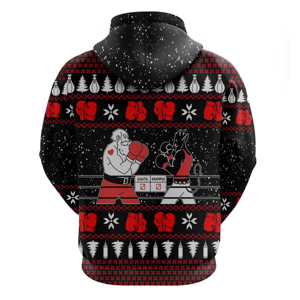 Christmas Boxing Santa And Krampus Hoodie Xmas Holiday Patterns - Wonder Print Shop