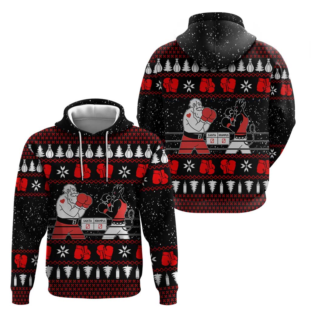 Christmas Boxing Santa And Krampus Hoodie Xmas Holiday Patterns - Wonder Print Shop