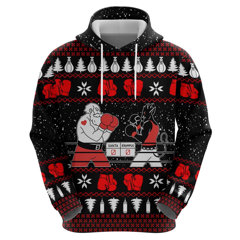 Christmas Boxing Santa And Krampus Hoodie Xmas Holiday Patterns - Wonder Print Shop