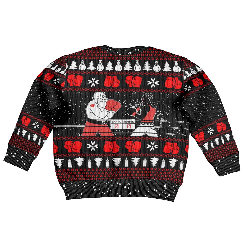 Christmas Boxing Santa And Krampus Kid Ugly Christmas Sweater Xmas Holiday Patterns - Wonder Print Shop