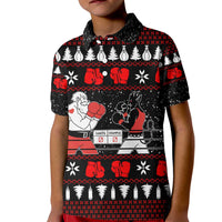 Christmas Boxing Santa And Krampus Kid Polo Shirt Xmas Holiday Patterns - Wonder Print Shop