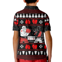Christmas Boxing Santa And Krampus Kid Polo Shirt Xmas Holiday Patterns - Wonder Print Shop