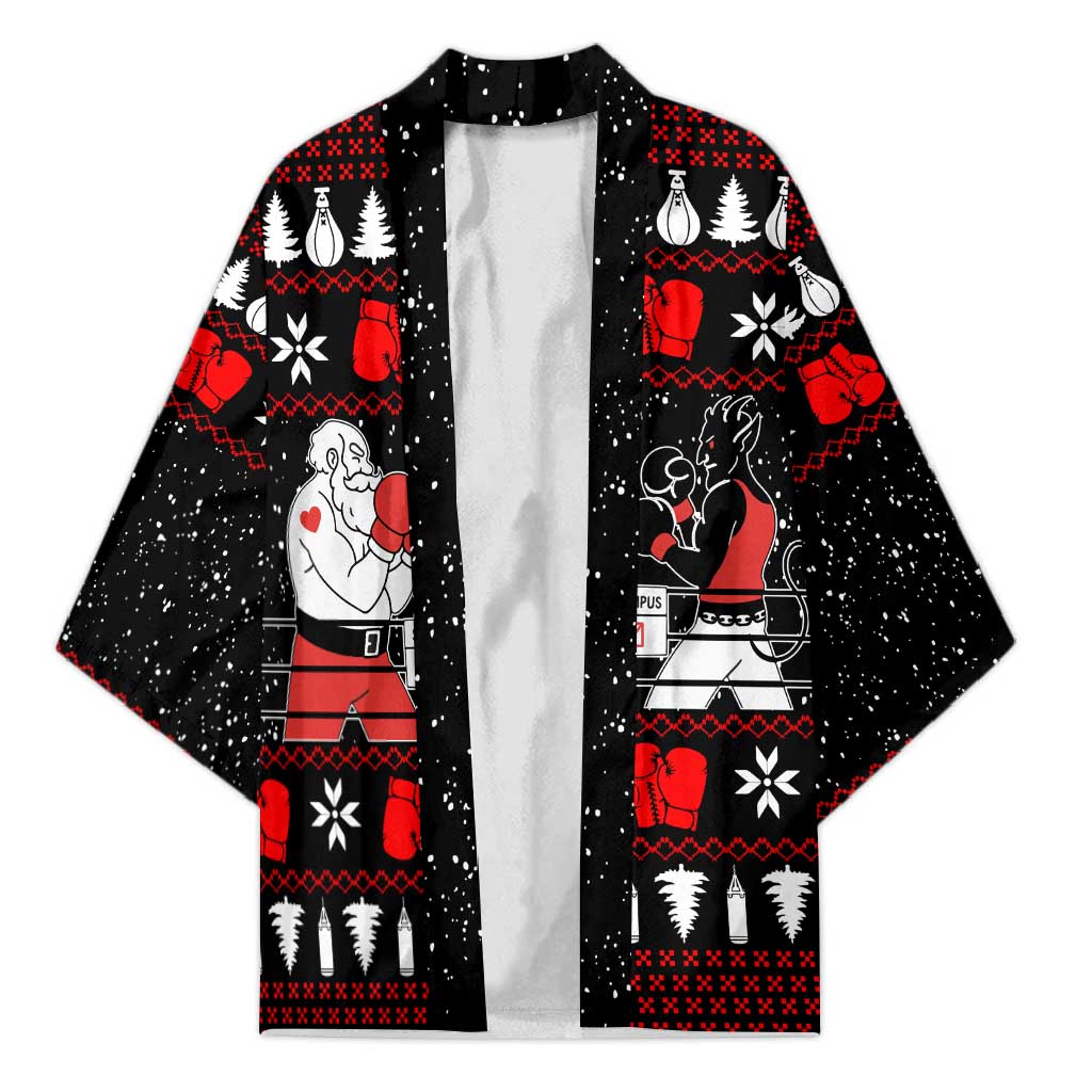 Christmas Boxing Santa And Krampus Kimono Xmas Holiday Patterns - Wonder Print Shop