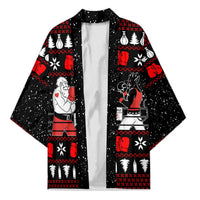 Christmas Boxing Santa And Krampus Kimono Xmas Holiday Patterns - Wonder Print Shop