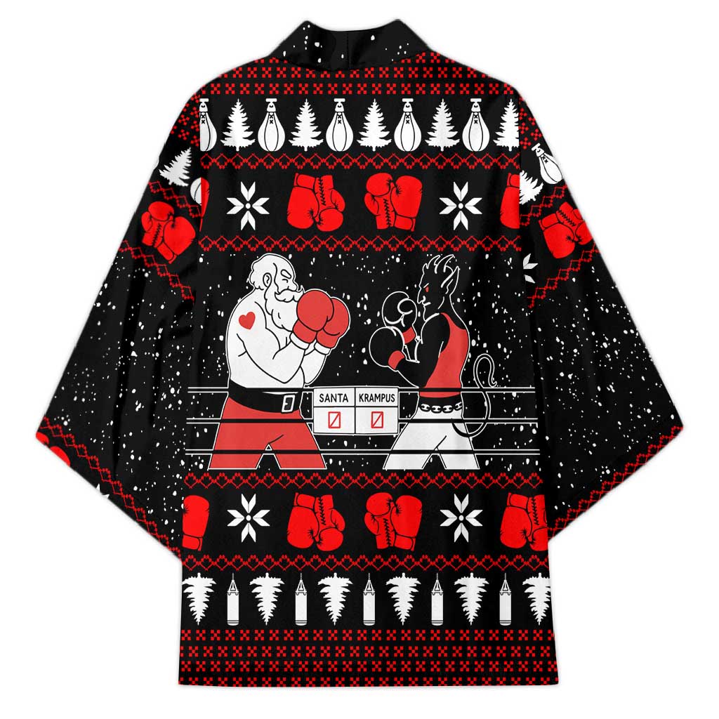 Christmas Boxing Santa And Krampus Kimono Xmas Holiday Patterns - Wonder Print Shop