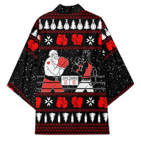 Christmas Boxing Santa And Krampus Kimono Xmas Holiday Patterns - Wonder Print Shop
