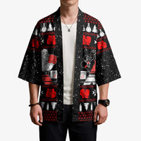 Christmas Boxing Santa And Krampus Kimono Xmas Holiday Patterns - Wonder Print Shop