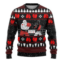 Christmas Boxing Santa And Krampus Ugly Christmas Sweater Xmas Holiday Patterns - Wonder Print Shop