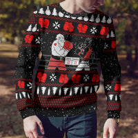Christmas Boxing Santa And Krampus Ugly Christmas Sweater Xmas Holiday Patterns - Wonder Print Shop