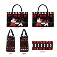 Christmas Boxing Santa And Krampus Leather Bag Xmas Holiday Patterns - Wonder Print Shop