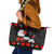 Christmas Boxing Santa And Krampus Leather Tote Bag Xmas Holiday Patterns - Wonder Print Shop