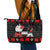 Christmas Boxing Santa And Krampus Leather Tote Bag Xmas Holiday Patterns - Wonder Print Shop