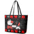 Christmas Boxing Santa And Krampus Leather Tote Bag Xmas Holiday Patterns - Wonder Print Shop