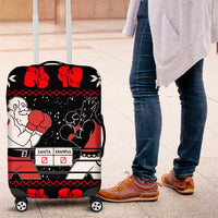 Christmas Boxing Santa And Krampus Luggage Cover Xmas Holiday Patterns - Wonder Print Shop